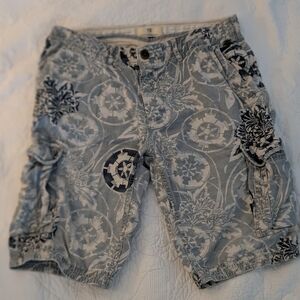 Scotch & Soda Amsterdam Couture Blue Batik Graphic Cargo Shorts Men’s 32